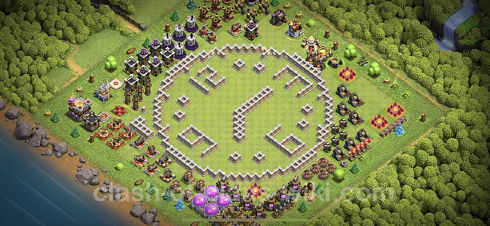 TH11 Troll Base Plan with Link, Copy Town Hall 11 Funny Art Layout 2023, #15
