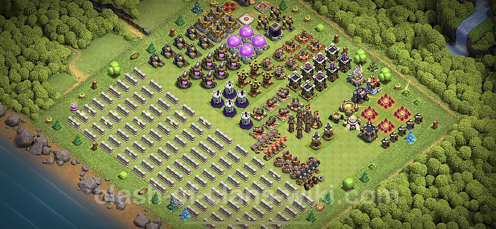 TH11 Troll Base Plan with Link, Copy Town Hall 11 Funny Art Layout 2023, #16