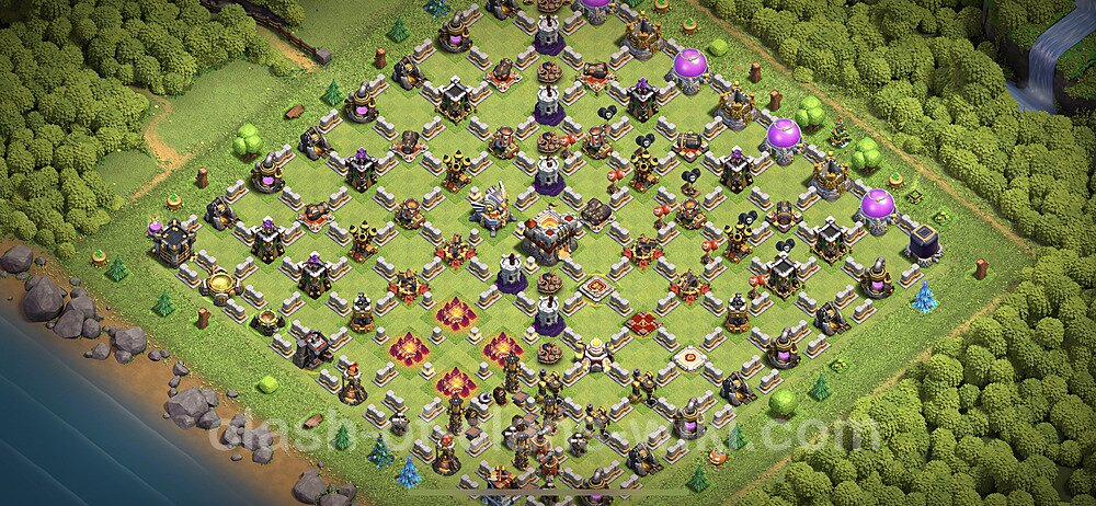 TH11 Troll Base Plan with Link, Copy Town Hall 11 Funny Art Layout 2023, #17