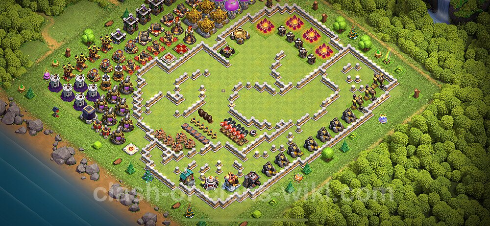 Municipio livello 11 Funny Troll Base + Link - Miglior Disposizione Villaggio COC 2024 TH11, #1958