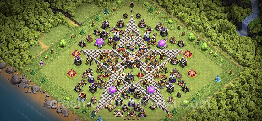 TH11 Troll Base Plan with Link, Copy Town Hall 11 Funny Art Layout 2023, #2