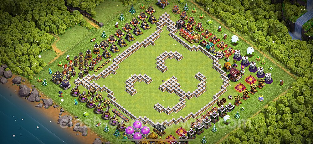 Top Troll Base HDV 11 + Lien (Link) 2025 - Funny Hôtel de Ville 11 Base Copier, #2096