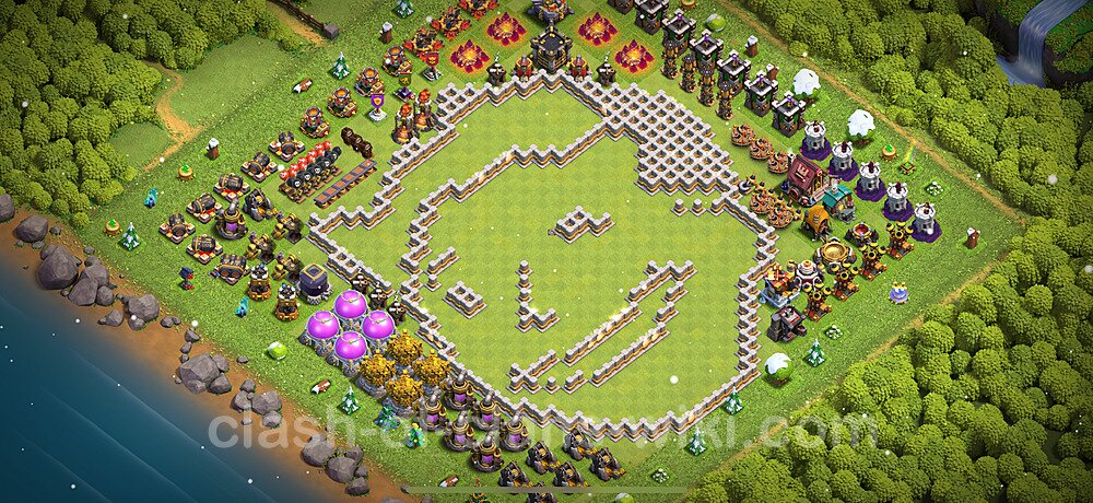 Top Troll Base HDV 11 + Lien (Link) 2025 - Funny Hôtel de Ville 11 Base Copier, #2097