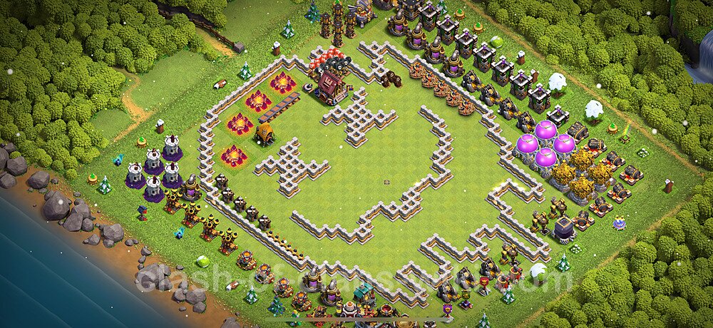 Top Troll Base HDV 11 + Lien (Link) 2025 - Funny Hôtel de Ville 11 Base Copier, #2169