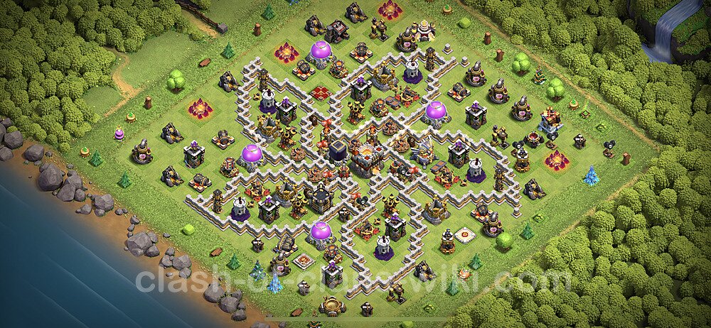 TH11 Troll Base Plan with Link, Copy Town Hall 11 Funny Art Layout 2023, #3