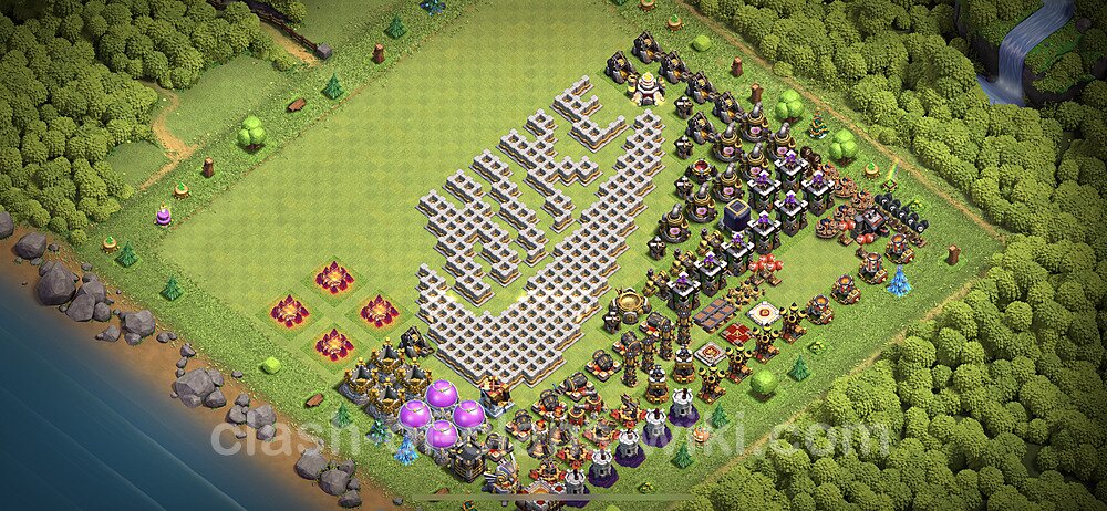 TH11 Troll Base Plan with Link, Copy Town Hall 11 Funny Art Layout 2023, #5