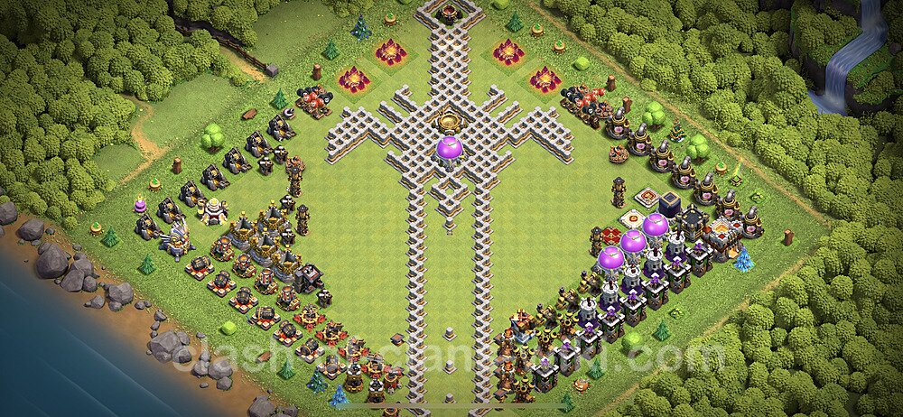 TH11 Troll Base Plan with Link, Copy Town Hall 11 Funny Art Layout 2023, #6