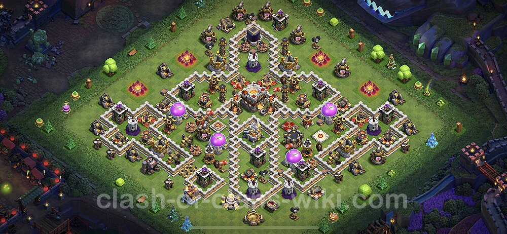 TH11 Troll Base Plan with Link, Copy Town Hall 11 Funny Art Layout 2023, #7