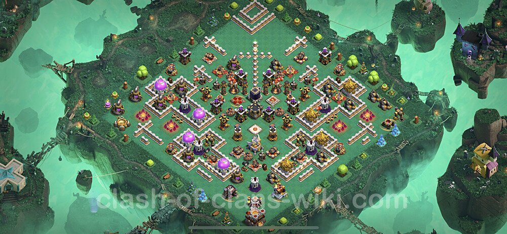 TH11 Troll Base Plan with Link, Copy Town Hall 11 Funny Art Layout, #706