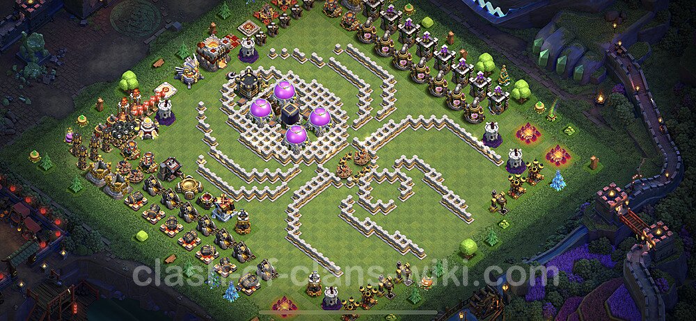 TH11 Troll Base Plan with Link, Copy Town Hall 11 Funny Art Layout 2023, #8