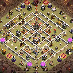 Diseño de aldea para Guerra Anti 3 Estrellas Ayuntamiento 11 Copiar - COC TH11 Perfecta Distribucion 2026 + Enlace, #2627