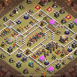 TH11 Anti 3 Stars War Base Plan with Link, Copy Town Hall 11 CWL Design 2026, #2681