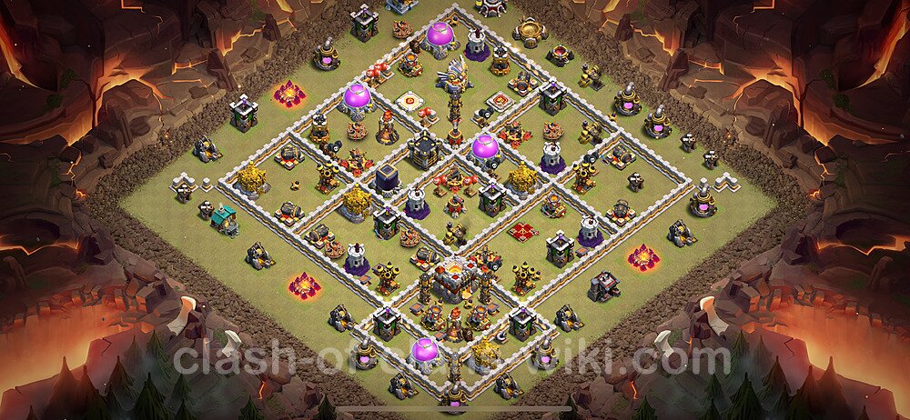 TH11 Max Levels War Base Plan with Link, Hybrid, Copy Town Hall 11 CWL Design 2024, #1264