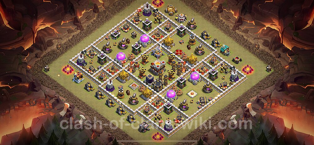 Die Anti 2 Sterne Clan War Base RH11 + Link, Hybrid 2024 - COC Rathaus Level 11 Kriegsbase (CK / CW), #1823