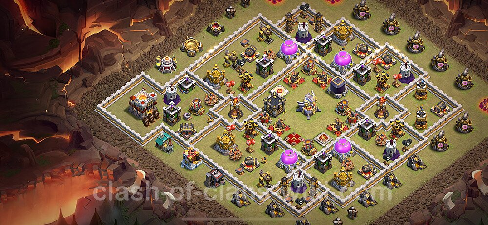 TH11 Anti 3 Stars War Base Plan with Link, Anti Air / Electro Dragon, Copy Town Hall 11 CWL Design 2024, #1843