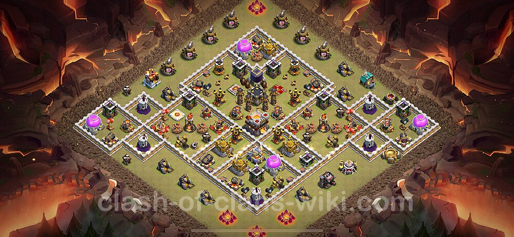 Die Clan War Base RH11 + Link, Anti Air / Electro Dragon, Hybrid 2024 - COC Rathaus Level 11 Kriegsbase (CK / CW), #1859