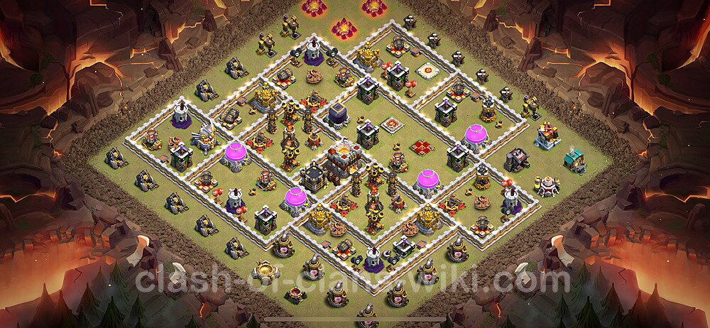 Municipio livello 11 Base di Guerra + Link, Anti Air / Electro Dragon, Ibrido - Miglior Disposizione Villaggio COC 2024 TH11, #1889