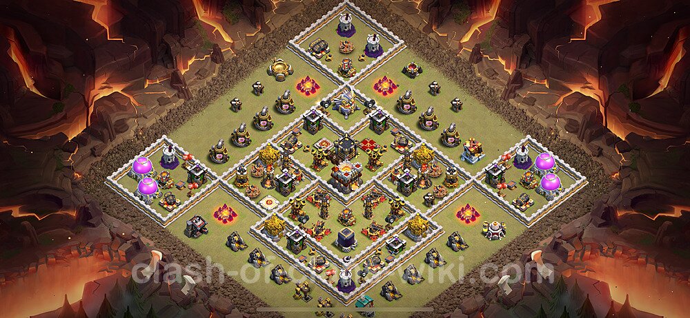 TH11 Anti 3 Stars War Base Plan with Link, Copy Town Hall 11 CWL Design 2024, #1947