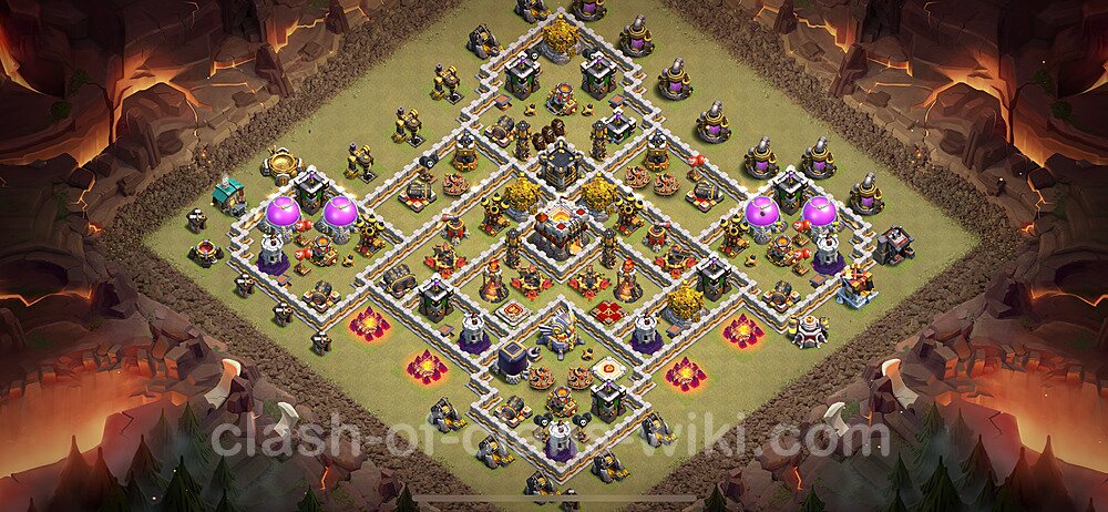 TH11 Max Levels War Base Plan with Link, Hybrid, Copy Town Hall 11 CWL Design 2024, #2033