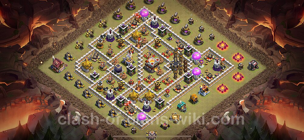 Municipio livello 11 Base di Guerra + Link, Anti Air / Electro Dragon - Maxato Disposizione Villaggio COC 2025 TH11, #2034