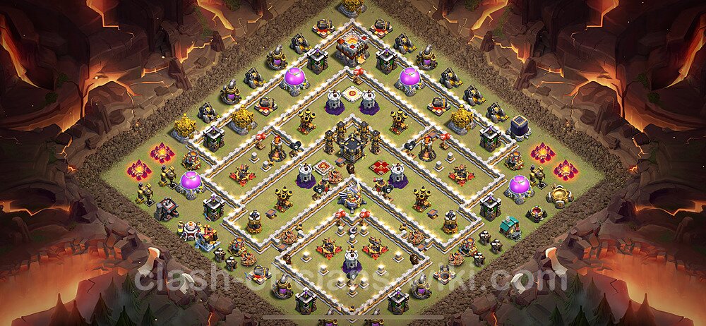 TH11 Anti 3 Stars War Base Plan with Link, Copy Town Hall 11 CWL Design 2024, #2035