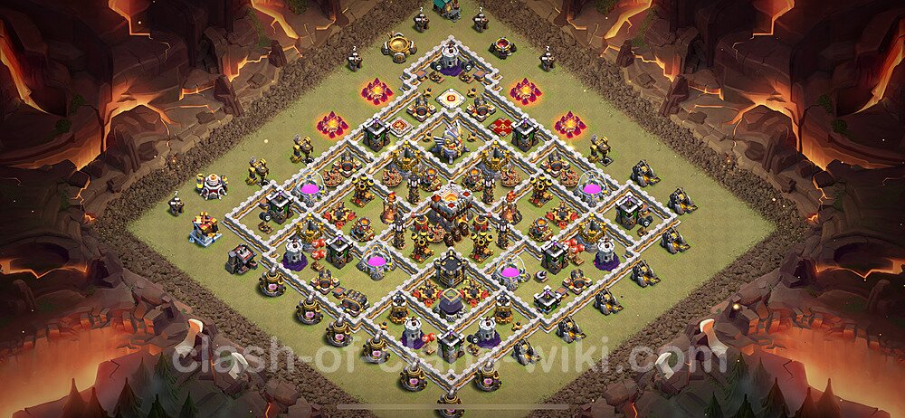 Die Anti 2 Sterne Clan War Base RH11 + Link, Hybrid 2024 - COC Rathaus Level 11 Kriegsbase (CK / CW), #2099