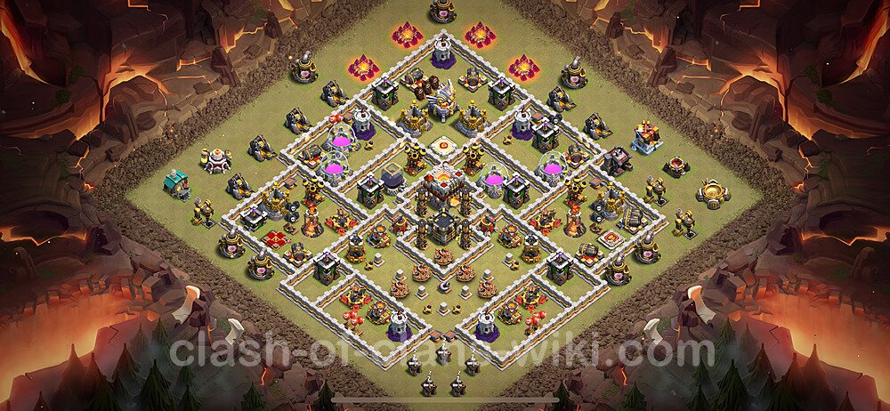 TH11 War Base Plan with Link, Anti Everything, Hybrid, Copy Town Hall 11 CWL Design 2024, #2100