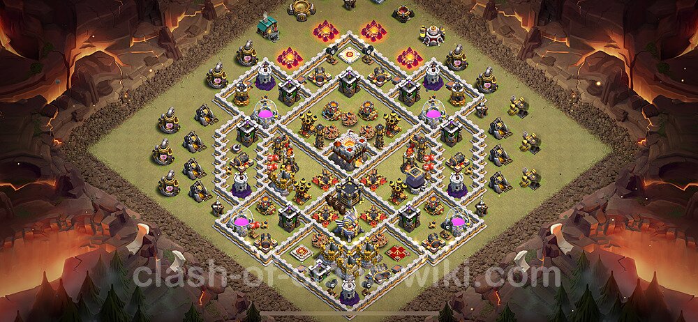 Die Maximal Clan War Base RH11 + Link, Anti Alles 2024 - COC Rathaus Level 11 Kriegsbase (CK / CW), #2104