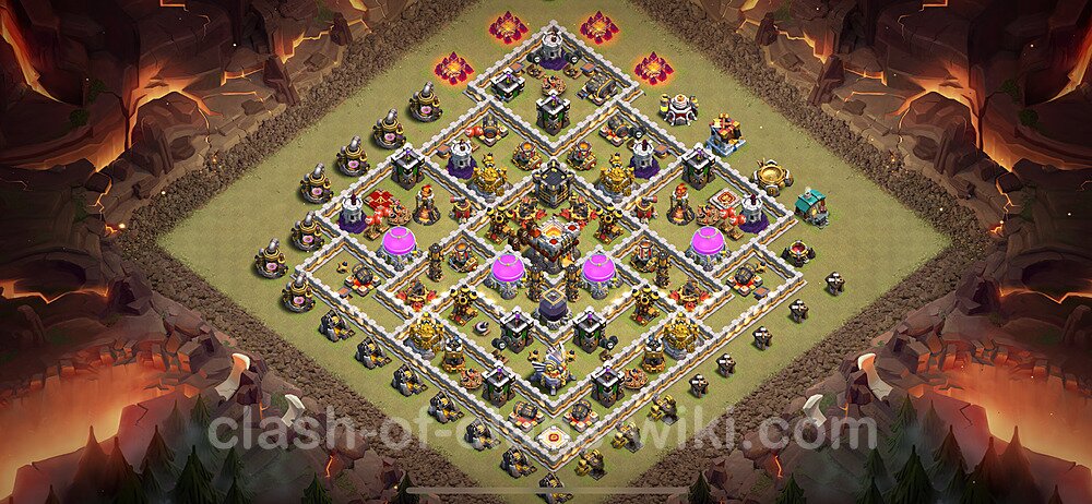 Die Maximal Clan War Base RH11 + Link, Anti Alles 2024 - COC Rathaus Level 11 Kriegsbase (CK / CW), #2128