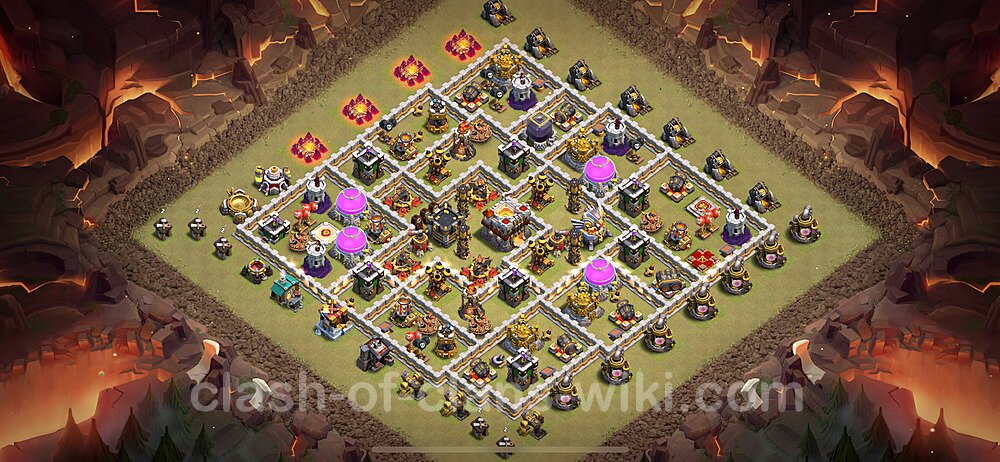 Die Clan War Base RH11 + Link, Anti Air / Electro Dragon, Hybrid 2024 - COC Rathaus Level 11 Kriegsbase (CK / CW), #2131