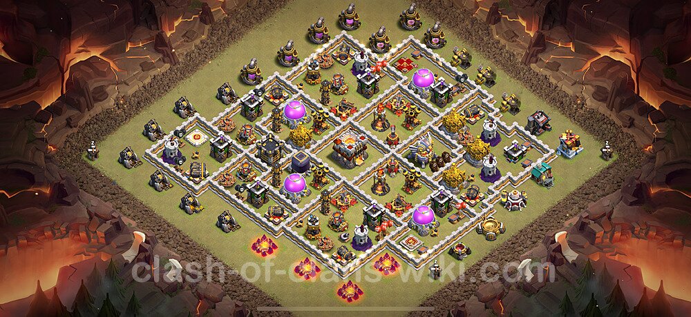 TH11 War Base Plan with Link, Anti Air / Electro Dragon, Hybrid, Copy Town Hall 11 CWL Design 2024, #2210