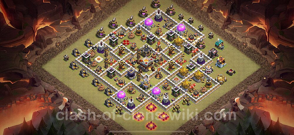 TH11 Max Levels War Base Plan with Link, Hybrid, Copy Town Hall 11 CWL Design 2024, #2214