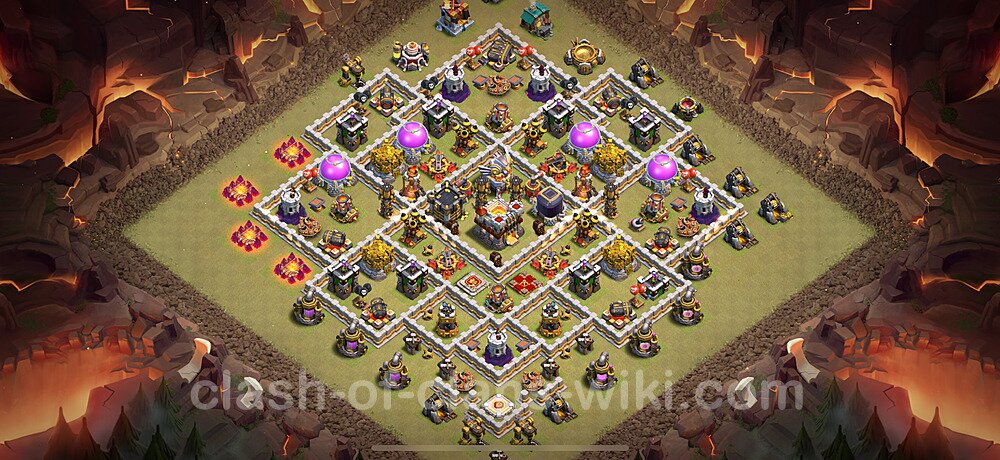 TH11 Anti 2 Stars War Base Plan with Link, Hybrid, Copy Town Hall 11 CWL Design 2024, #2215