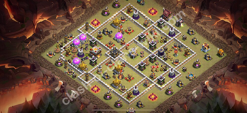 TH11 Anti 3 Stars War Base Plan with Link, Copy Town Hall 11 CWL Design 2025, #2522
