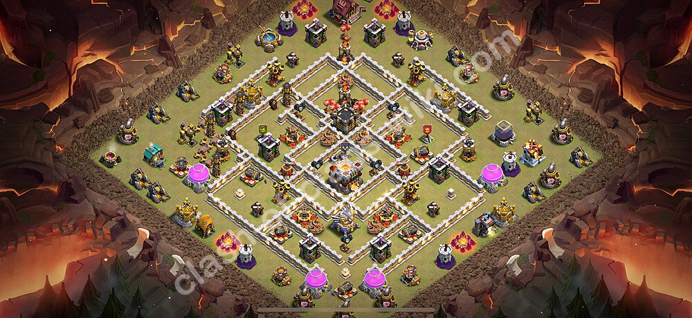 TH11 Anti 3 Stars War Base Plan with Link, Copy Town Hall 11 CWL Design 2026, #2627