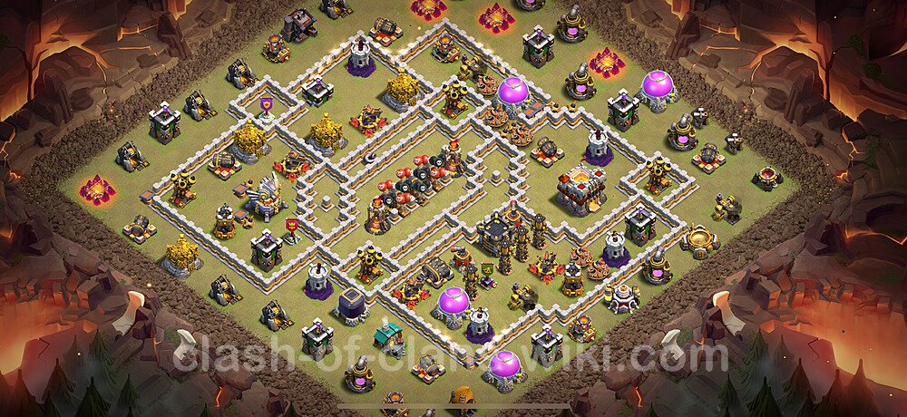 TH11 Anti 3 Stars War Base Plan with Link, Copy Town Hall 11 CWL Design 2025, #2681