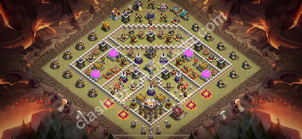 TH11 War Base Plan with Link, Copy Town Hall 11 CWL Design 2026, #2809