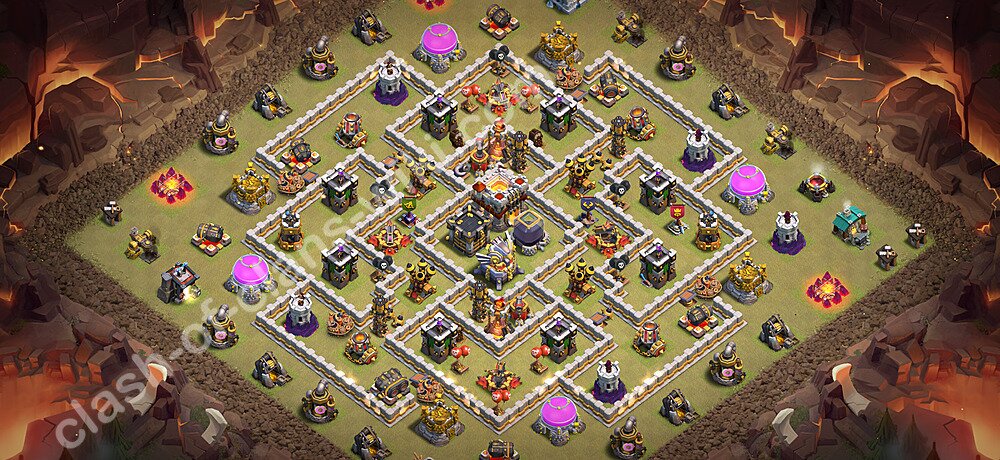 TH11 War Base Plan with Link, Anti Air / Electro Dragon, Hybrid, Copy Town Hall 11 CWL Design 2026, #3290