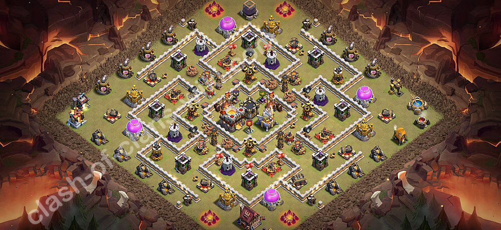 TH11 War Base Plan with Link, Anti Air / Electro Dragon, Copy Town Hall 11 CWL Design 2026, #3306
