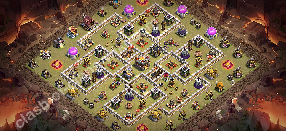 TH11 War Base Plan with Link, Anti Air / Electro Dragon, Copy Town Hall 11 CWL Design 2026, #3323