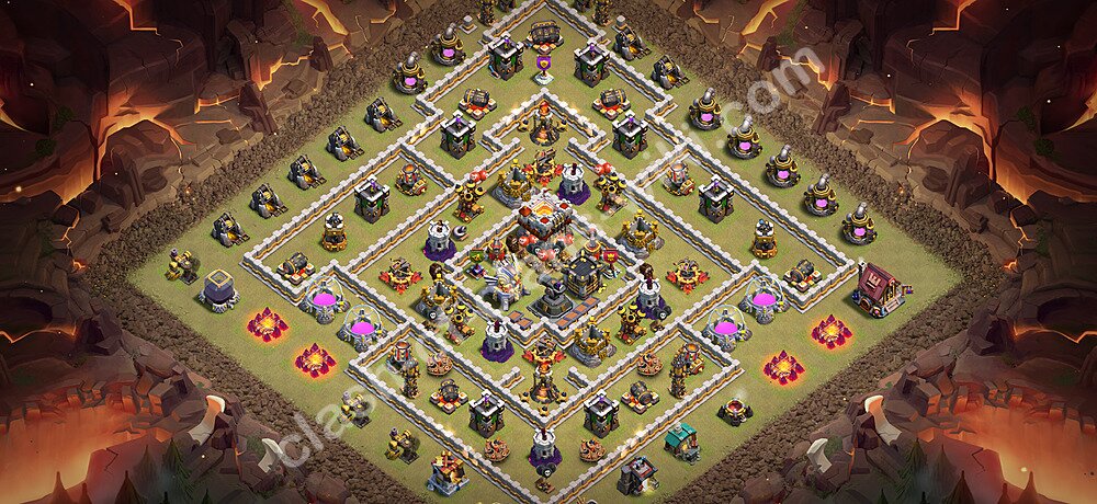 Base War Level Maksimal TH11 dengan Link, Anti Bintang 2, Salin Desain Liga Perang Klan (CWL) Balai Kota 11 2026, #3709