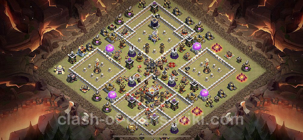 TH11 Troll Base Plan with Link, Copy Town Hall 11 Funny Art Layout 2023, #66