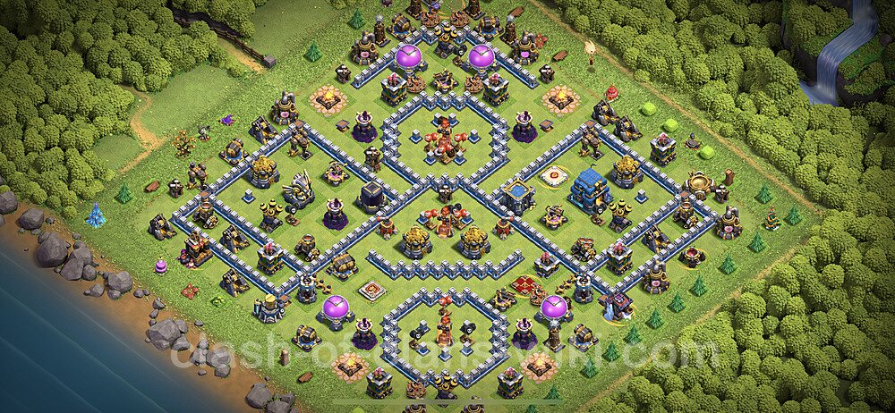 Anti Everything TH12 Base Plan with Link, Hybrid, Copy Town Hall 12 Design 2023, #1016