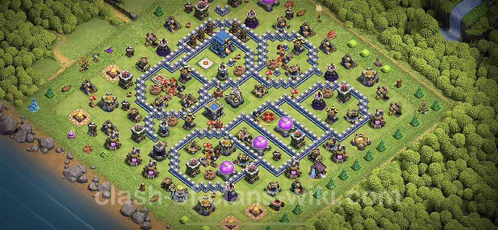 TH12 Anti 3 Stars Base Plan with Link, Copy Town Hall 12 Base Design 2023, #1034