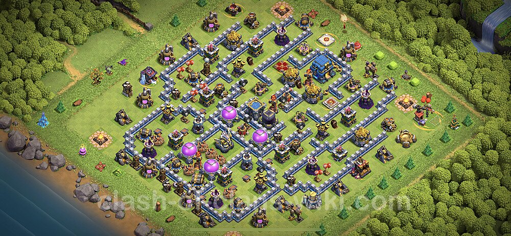 Anti Everything TH12 Base Plan with Link, Hybrid, Copy Town Hall 12 Design 2023, #1054