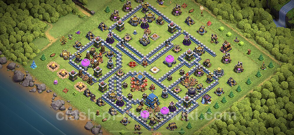 TH12 Trophy Base Plan with Link, Copy Town Hall 12 Base Design 2023, #1199