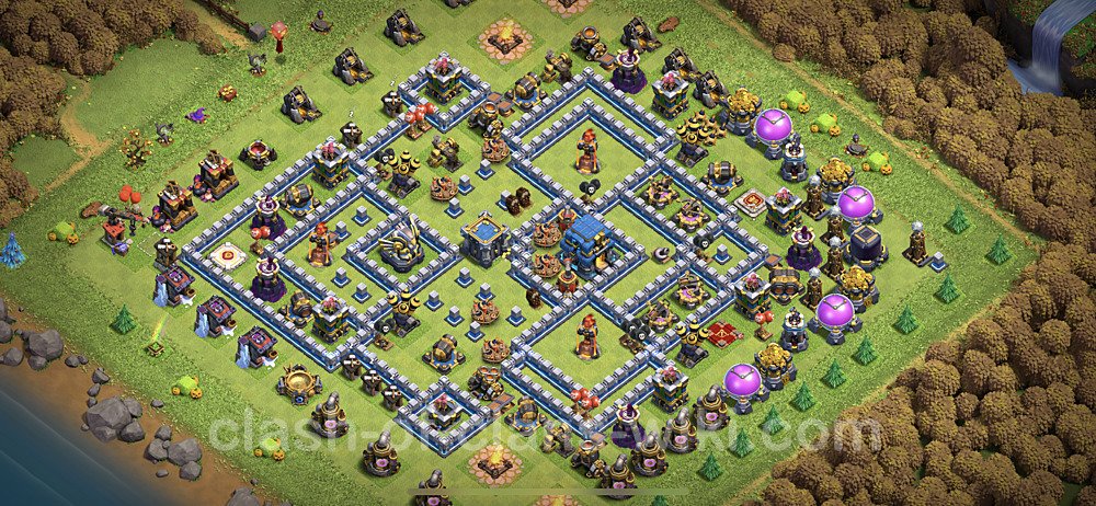 TH12 Anti 2 Stars Base Plan with Link, Anti Everything, Copy Town Hall 12 Base Design, #12