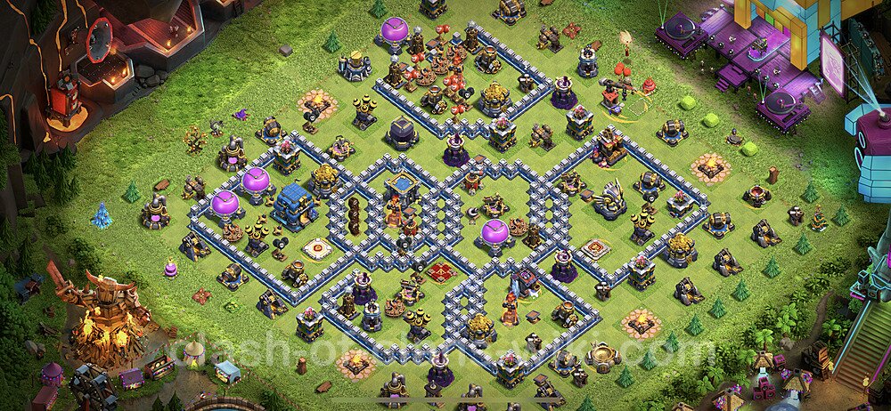 Anti GoWiWi / GoWiPe TH12 Base Plan with Link, Anti 3 Stars, Copy Town Hall 12 Design 2023, #1247