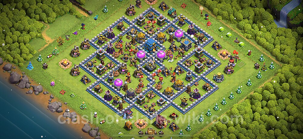 TH12 Anti 2 Stars Base Plan with Link, Hybrid, Copy Town Hall 12 Base Design 2025, #1668