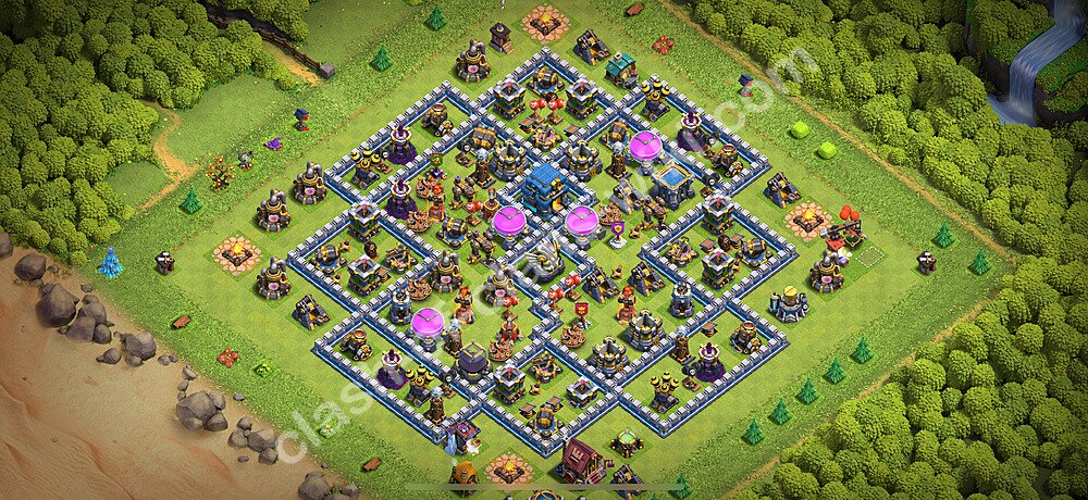 TH12 Anti 2 Stars Base Plan with Link, Hybrid, Copy Town Hall 12 Base Design 2026, #1668